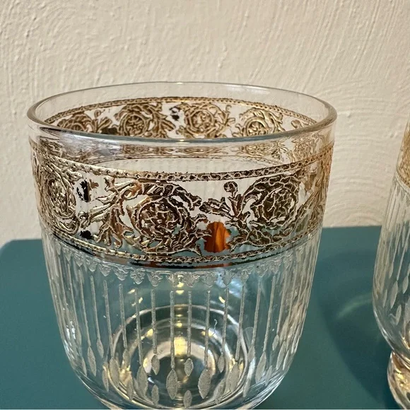 Culver Tyrol Gold Rimmed Glass Tumblers - Picture 3 of 6